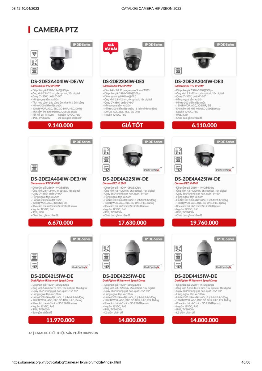 Catalogue Camera Hikvision